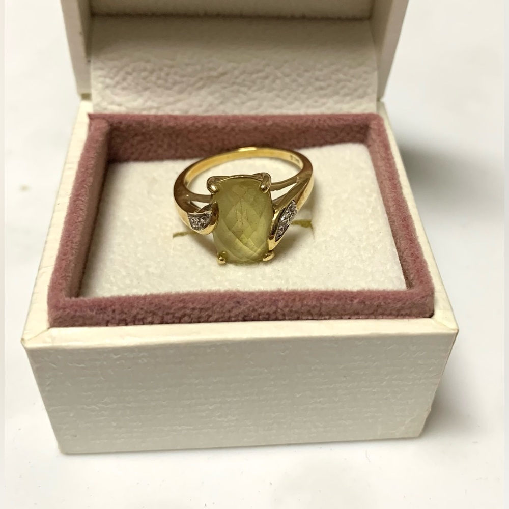 Green citrine ring